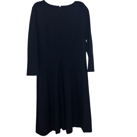 Talbots Navy Grommet Dress w/ Scarf Detail Size 12 - Picture 3 of 12